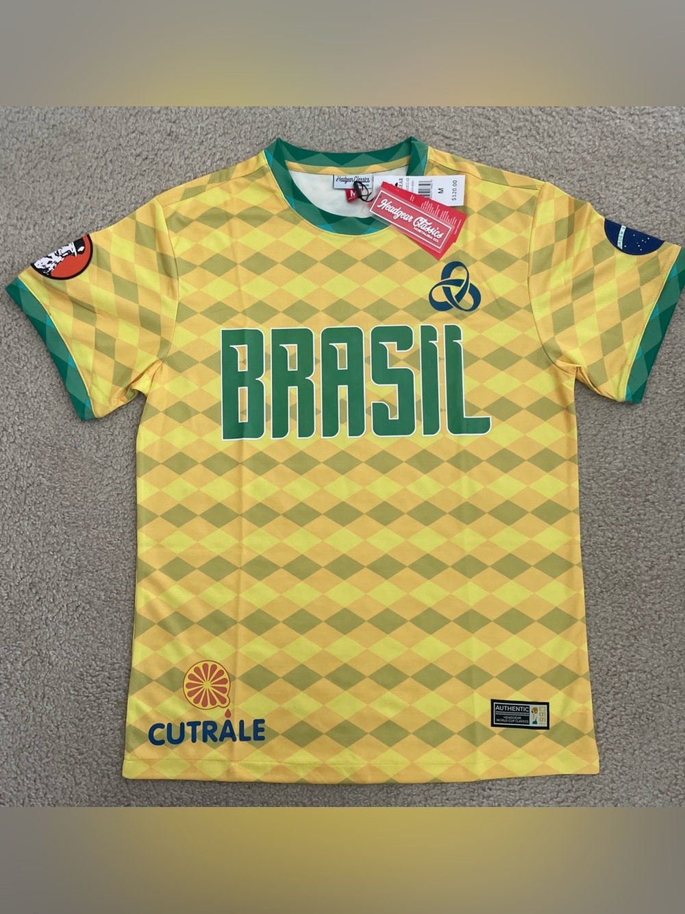 Brazil International Team Men's Headgear Classics 1990 World Cup Soccer Jersey